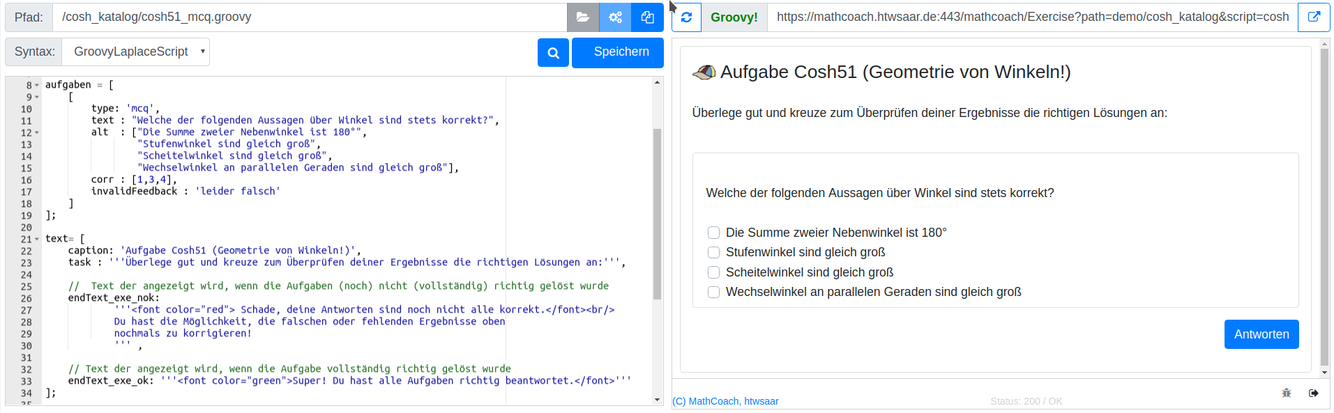 Autorenansicht MCQ MathCoach